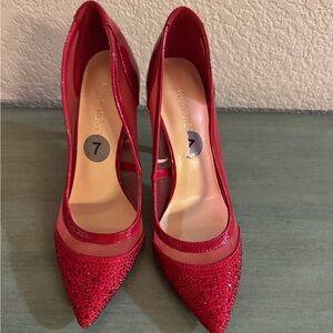 NEW NINE WEST Women’s Red Tayen Heels Sz. 7